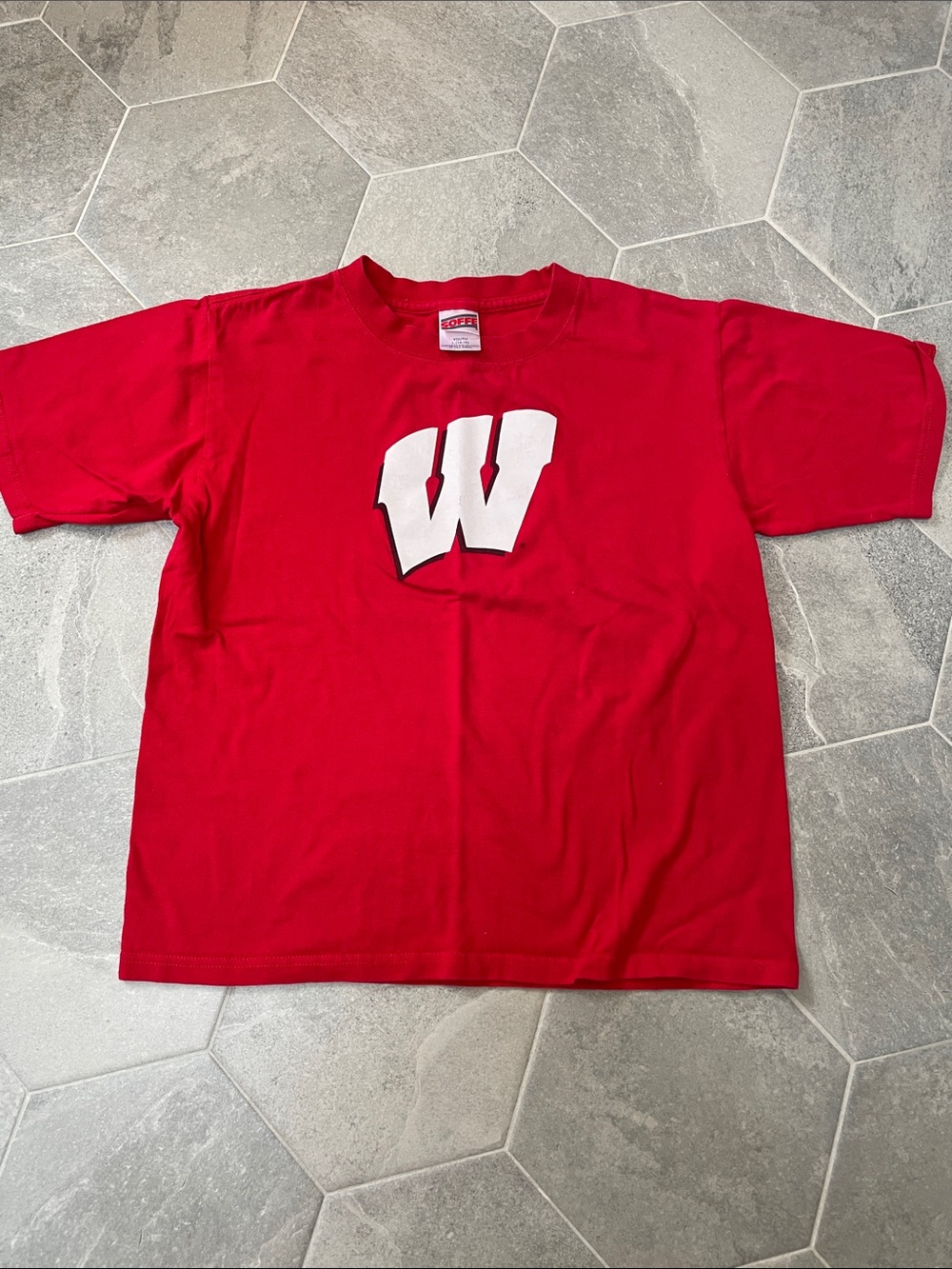 Vintage Wisconsin Badgers Soffe T-Shirt – Red Motion W – Youth Large 14/16